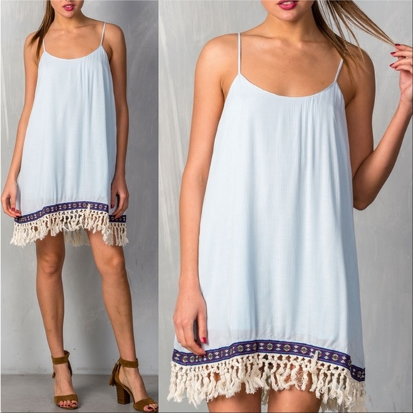 DRESS EMBROIDERED TASSEL CAMI DRESS - Picture 2 of 3